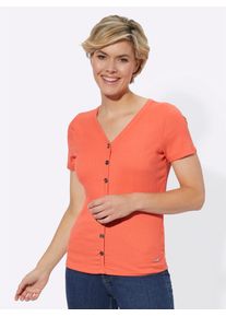 Casual Looks Damen Kurzarmshirt "Shirt", orange, Gr. 38, unifarben, 95% Viskose, 5% Elasthan, Shirts