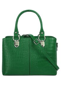 CLUTY Damen Umhängetasche, grün, Leder, Taschen, echt Leder, Made in Italy
