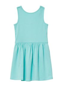 s.Oliver JUNIOR Mädchen Sommerkleid, blau, casual, Gr. 92, unifarben, Web, Obermaterial: 95% Baumwolle, 5% Elasthan, Kleider, mit Schleife am Rücken