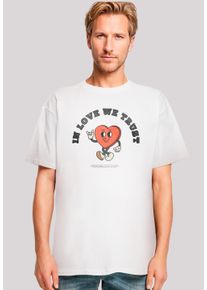 F4NT4STIC Herren T-Shirt "In Love We Trust Valentinstag Streetwear", weiß, casual, Gr. 5XL, Obermaterial: 100% Baumwolle, Shirts, Premium Y2K