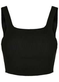 Urban Classics Herren Muskelshirt "Urban Classics Damen Ladies Cropped Knit Top", schwarz, casual, Gr. XL, unifarben, 35% Polyacryl, 35% Viskose, 30%