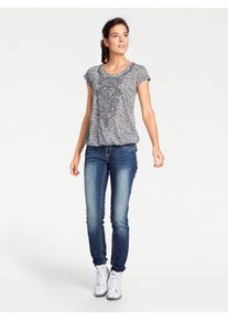 Heine Damen Rundhalsshirt "Rundhals-Shirt", grau, Gr. 50, unifarben, 50% Polyester, 50% Viskose, Shirts