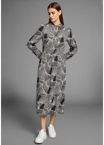 HECHTER PARIS Damen Midikleid, schwarz, feminin, Gr. 38, Obermaterial: 100% Viskose, Kleider, mit modischen Print