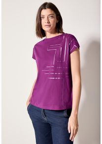 Cecil Damen T-Shirtanemone pink, casual, Gr. L, bedruckt, Web, 100% Baumwolle, Shirts, mit U-Boot-Ausschnitt