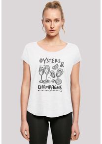 F4NT4STIC Damen T-Shirt "Oysters And Champagne Summer", weiß, casual, Gr. L, Obermaterial: 100% Baumwolle, Shirts, Premium Qualität
