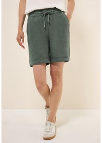 Cecil Damen Shortsbalmy khaki, casual, Gr. XL, unifarben, Web, 100% Baumwolle, Hosen, Middle Waist