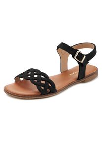 Lascana Damen Sandale "Sommerschuh", Gr. 36, schwarz, Obermaterial: 100% Rindsleder. Futter: 50% Lederimitat, 50% Polyester. Decksohle: 50%