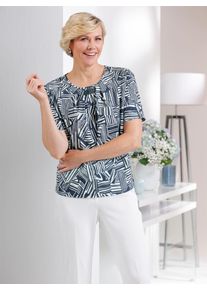 CLASSIC Damen Rundhalsshirt "Shirt", blau, Gr. 38, gemustert, mehrfarbig, 95% Polyester, 5% Elasthan, Shirts
