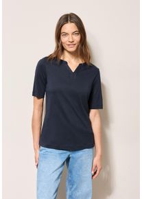 Cecil Damen T-Shirt, blau, casual, Gr. XXL, unifarben, Web, Stoff, 50% Modal, 50% Baumwolle, Shirts, im soften Baumwoll-Mix