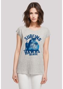 F4NT4STIC Damen T-Shirt "Hawaii Surf Beach Summer", grau, casual, Gr. XXXL, Obermaterial: 100% Baumwolle, Shirts, Premium Qualität