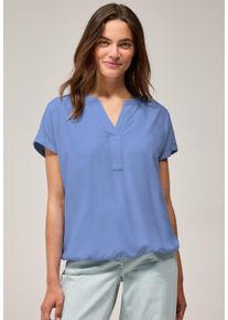 Cecil Damen Shirtbluse, blau, casual, Gr. XL, unifarben, Stoff, 100% Viskose, Blusen, aus softer Viskose
