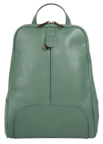 Samantha Look Cityrucksack, grün, Rindsleder, Leder, klassisch, Rucksäcke, echt Leder, Made in Italy