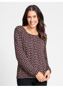 Inspirationen Damen Print-Shirt "Shirt", braun, Gr. 40, geblümt, gemustert, mehrfarbig, bedruckt, 95% Viskose, 5% Elasthan, Shirts