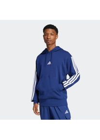 Herren Kapuzensweatshirt "M 3S FT HD", blau, sportlich, Gr. L, adidas Sportswear, Obermaterial: 55% Baumwolle, 36% Polyester, 9% Viskose, Sweatshirts
