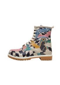 DOGO Damen Schnürboots "Boots Born To Be Awesome Damen Boots / Female", Gr. 36, beige, Lederimitat, Schuhe, Vegan