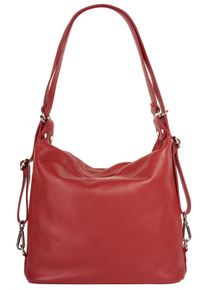 Samantha Look Damen Shopper, rot, Leder, unifarben, leicht glänzend, Taschen, echt Leder, Made in Italy