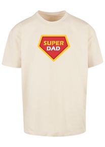 Merchcode Herren T-Shirt "Merchcode Herren Fathers Day - Super dad Heavy Oversize Tee", beige, casual, Gr. XS, bedruckt, 100% Baumwolle, Shirts