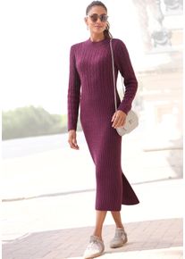 Lascana Damen Strickkleid, lila, modisch, Gr. 34, unifarben, Strick, Obermaterial: 84% Polyacryl, 10% Polyamid, 6% Polyester, Kleider, mit