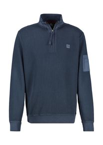 Lerros Herren Sweatshirt, blau, casual, Gr. L, unifarben, Sweatware, Obermaterial: 100% Baumwolle, Sweatshirts, mit Logo Stickerei
