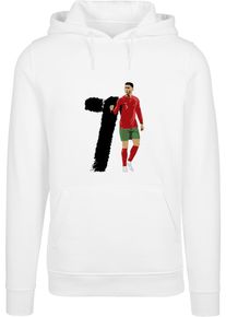 Merchcode Herren Kapuzensweatshirt "Merchcode Herren Player 3 Fitted Heavy Hoody", weiß, Gr. L, bedruckt, 65% Baumwolle, 35% Polyester, Sweatshirts