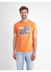Lerros Herren T-Shirt "Lerros Herren T-Shirt mit Brustprint"pale papaya, Gr. L, 100% Baumwolle, Shirts