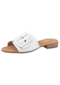 Gabor Damen Pantolette "RHODOS", Gr. 38, weiß, Kalbsleder, unifarben, klassisch, Schuhe, Blockabsatz, Sommerschuh, Komfortschuh in Weite G (= weit)