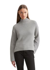 Marc O'Polo MARC O'POLO Damen Strickpullover "aus Heavy Weight Cotton", grau, casual, Gr. L, unifarben, Obermaterial: 100% Baumwolle, Pullover