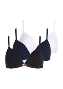 Damen Triangel-BH "3 PACK TRIANGLE", Tommy Hilfiger Underwear, Gr. Lschwarz, navy rib, weiß, Jersey, Obermaterial: 95% Baumwolle, 5% Elasthan,