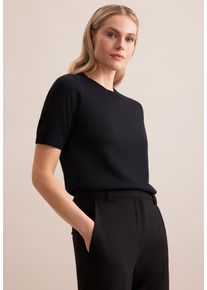 Seidensticker Damen Strickpullover "Schwarze Rose", schwarz, Gr. L, 52% Polyester 48% Manila (Abaca), Pullover, Kurzarm Rundhals