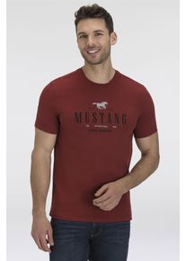 Mustang Herren T-Shirt "Style Alex C Print", rot, casual, Gr. XXL, Jersey, Obermaterial: 100% Baumwolle, Shirts
