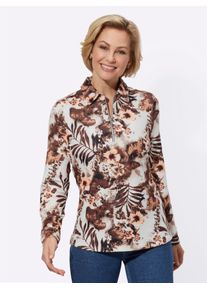 Classic Basics Damen Poloshirt "Shirt", orange, Gr. 40, gemustert, mehrfarbig, 95% Polyester, 5% Elasthan, Shirts