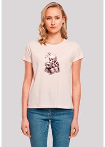 F4NT4STIC Damen T-Shirt "Cozy Winter Skelett", pink, casual, Gr. XL, Obermaterial: 100% Baumwolle, Shirts, Premium Qualität