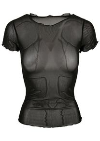 Urban Classics Herren Kurzarmshirt "Urban Classics Damen Ladies Mesh Tee", schwarz, casual, Gr. XS, unifarben, 94% Polyamid, 6% Elasthan, Shirts