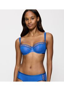 Triumph Damen Bügel-BH "Palina Cosmic Heartbeat WH", Gr. 75illumines blau, Mesh, Microtouch, Obermaterial: 70% Polyamid, 19% Polyester, 11% Elasthan,