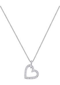 Elli Damen Kette mit Anhänger "Schmuck Geschenk Silber 925 Halsschmuck Herz, 0103731612", 45, Silber 925 (Sterlingsilber), L: 45cm B: 1,8mm, silber,