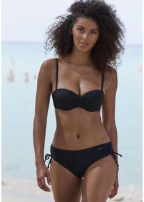 Venice Beach Damen Bandeau-Bikini-Top "Lucky", schwarz, Gr. 34, Strukturmuster, Recycling-Polyamid, Bikini-Oberteile, aus gerippter Strukturware