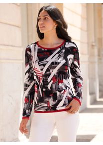 Inspirationen Damen Rundhalspullover "Pullover", bunt, Gr. 38, gemustert, mehrfarbig, 60% Viskose, 40% Baumwolle, Pullover