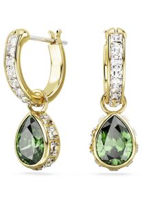 Swarovski Damen Paar Creolen "Chroma, 5662922", Metall, grün, Metall, Ohrringe, mit Swarovski Kristall Swarovsi Zirkonia - Einhänger abnehmbar
