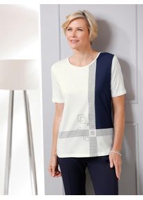 CLASSIC Damen Kurzarmshirt "Shirt", beige, Gr. 38, gemustert, mehrfarbig, 50% Baumwolle, 50% Modal, Shirts
