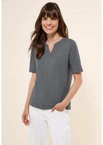 Cecil Damen T-Shirt, grau, casual, Gr. XS, unifarben, Web, 100% Baumwolle , Shirts, aus reiner Baumwolle