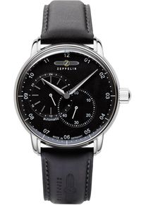 Zeppelin Herren Automatikuhr "New Captain ́s Line", schwarz, Armbanduhren, Mechanische Uhr, Armbanduhr, Herrenuhr, Lederarmband, Made in Germany