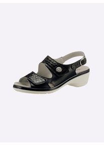 Classic Basics Damen Sandalette, Gr. 39, schwarz, Glattleder, Lackleder, feminin, Schuhe