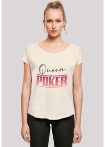 F4NT4STIC Damen T-Shirt "Queen of Poker", beige, casual, Gr. XL, Obermaterial: 100% Baumwolle, Shirts, Print