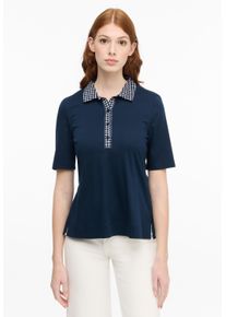 Eterna Damen Poloshirt "REGULAR FIT", blau, casual, Gr. 38, Jersey, 100% Baumwolle, Shirts