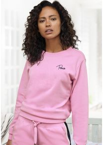 Vivance Damen Sweatshirt, Gr. 36, rosa, Sweatware, Obermaterial: 60% Baumwolle, 40% Polyester, modisch, Sweatshirts, Sweatshirt mit Frontprint,