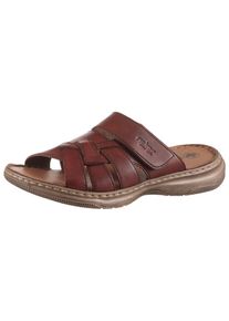Rieker Herren Pantolette, Gr. 45, braun, Leder, unifarben, casual, Schuhe, Strandschuh, Sommerschuh, Hausschuh mit Klettriemchen