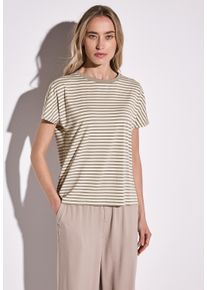 Street One Damen T-Shirt "Style Crista", grau, casual, Gr. 44, gestreift, Jersey, Obermaterial: 95% Viskose, 5% Elasthan, Shirts, mit Streifen Muster
