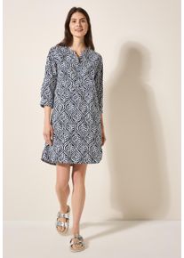 Cecil Damen Tunikakleid, blau, casual, Gr. M, gemustert, Web, 100% Baumwolle, Kleider, aus 100% Baumwolle