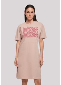 F4NT4STIC Damen Shirtkleid "Muster Blumen Rot", rosa, casual, Gr. 5XL, Obermaterial: 100% Baumwolle, Kleider, Print