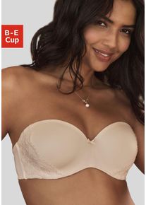 Lascana Damen Multiway-BH, Gr. 90, beige, Microtouch, Spitze, Obermaterial: 60% Polyamid, 35% Polyester, 5% Elasthan, feminin, BHs, mit Bügel und